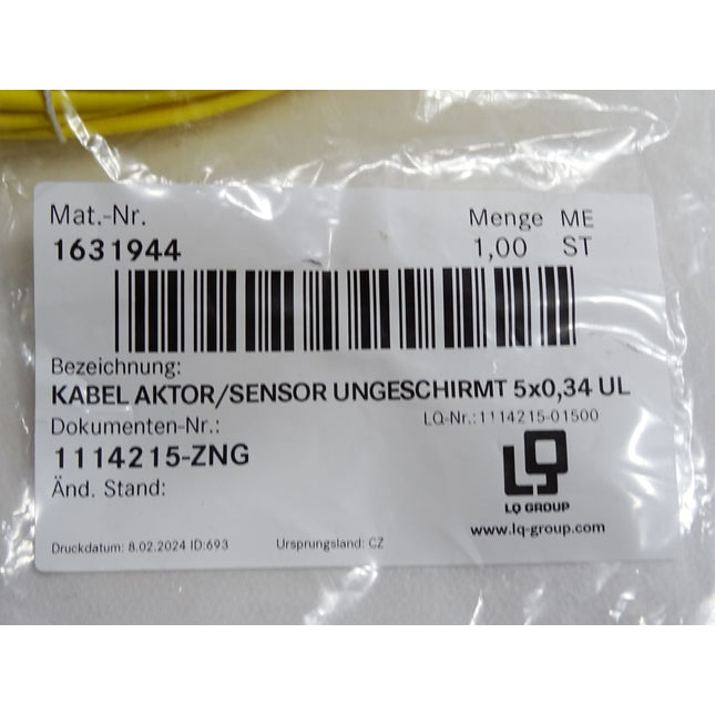 LQ Group 1631944 1114215-01500 Kabel Aktor/Sensor ungeschirmt 5x0,34 UL Neu OVP - Maranos.de
