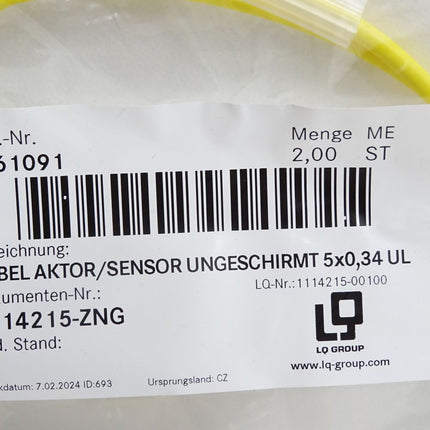 LQ Group 2061091 1114215-00100 Kabel ungeschirmt 5x0,34 UL / 1 Stück / Neu OVP - Maranos.de