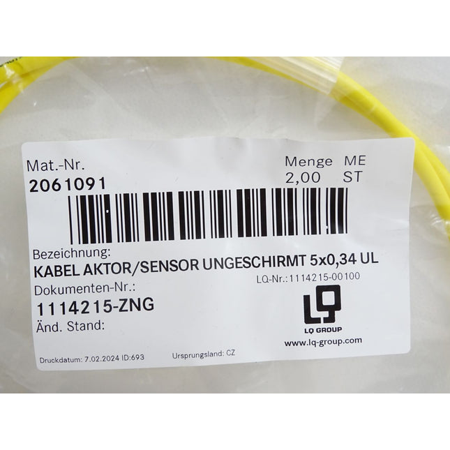 LQ Group 2061091 1114215-00100 Kabel ungeschirmt 5x0,34 UL / 1 Stück / Neu OVP - Maranos.de