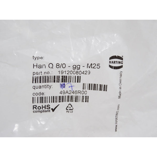 Harting Han Q 8/0-gg-M25 19120080429 / Inhalt: 7 Stück / Neu - Maranos.de