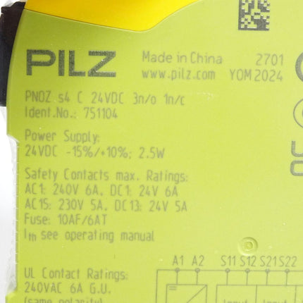 Pilz 751104 PNOZ s4 C 24VDC 3 n/o 1 n/c Sicherheitsschaltgerät / Neu OVP - Maranos.de
