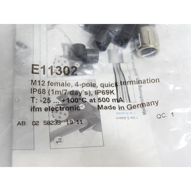 Ifm electronic M12 Kabelbuchse E11302 4-pol / Neu OVP