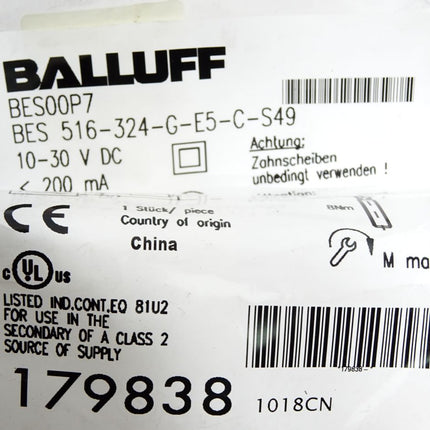 Balluff Induktiver Näherungsschalter BES00P7 BES516-324-G-E5-C-S49 / Neu OVP - Maranos.de