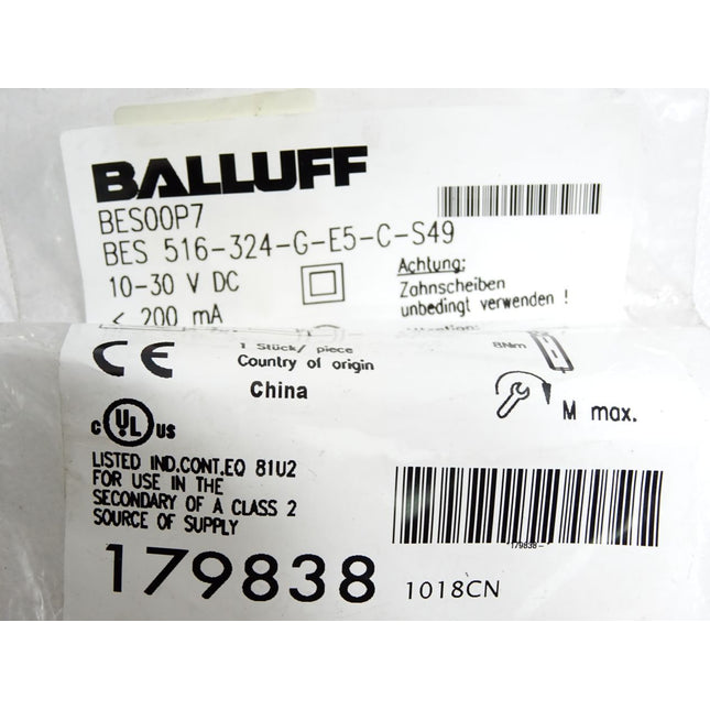 Balluff Induktiver Näherungsschalter BES00P7 BES516-324-G-E5-C-S49 / Neu OVP