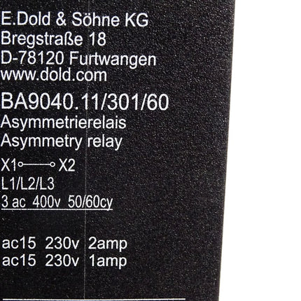 E.Dold & Söhne KG BA9040.11/301/60 / Asymmetrierelais / Unbenutzt - Maranos.de