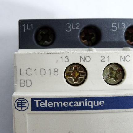 Telemecanique LC1D18BD Leistungsschütz 3p +1S+1Ö 7.5 kW 18 A 400 V AC3 24 V DC - Maranos.de