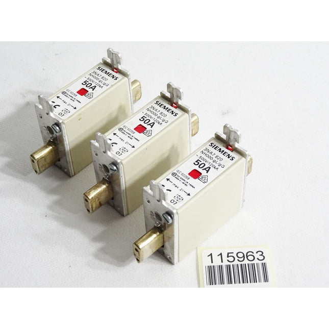 Siemens 3NA7820 NH000-gL/gG 500VAC 120kA 50A / Inhalt:3 Stück - Maranos.de