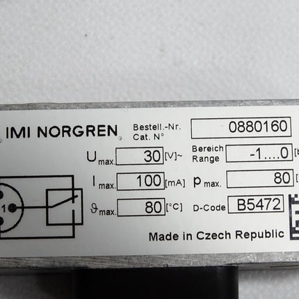 IMI Norgen 18D Druckschalter 0880160 -1…0bar max.80 bar / Neu OVP - Maranos.de