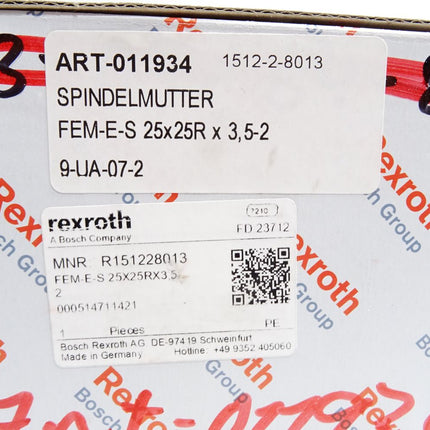 Rexroth R151228013 FEM-E-S 25X25RX3,5-2 Spindelmutter / Neu OVP - Maranos.de