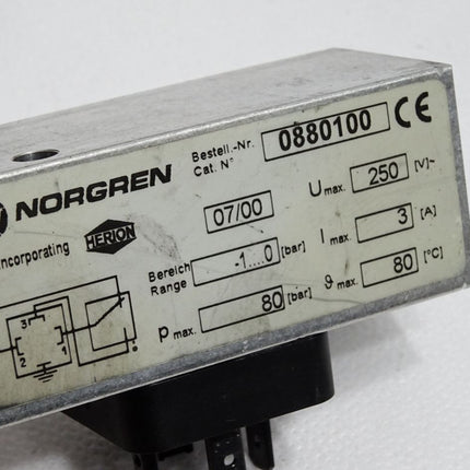 Norgen 18D Druckschalter 0880100 -1…0bar max.80 bar / Unbenutzt