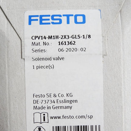 Festo 161362 CPV14-M1H-2X3-GLS-1/8 Magnetventil / Neu OVP - Maranos.de