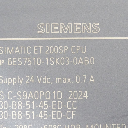 Siemnes ET200SP CPU 6ES7510-1SK03-0AB0 6ES7 510-1SK03-0AB0 / Neuwertig
