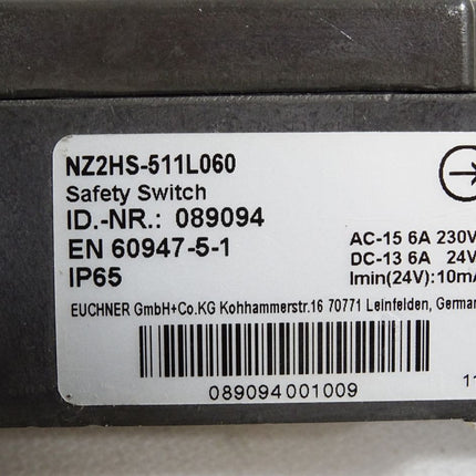 Euchner Sicherheitsschalter NZ2HS-511L060 089094 / Unbenutzt