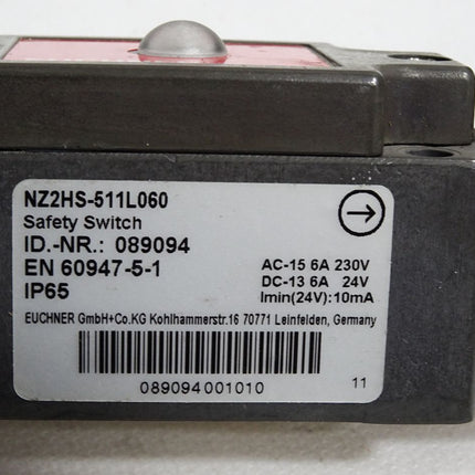 Euchner Sicherheitsschalter NZ2HS-511L060 089094 / Unbenutzt - Maranos.de