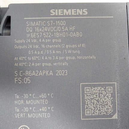 Siemens S7-1500 DQ 6ES7522-1BH01-0AB0 6ES7 522-1BH01-0AB0 / Neuwertig