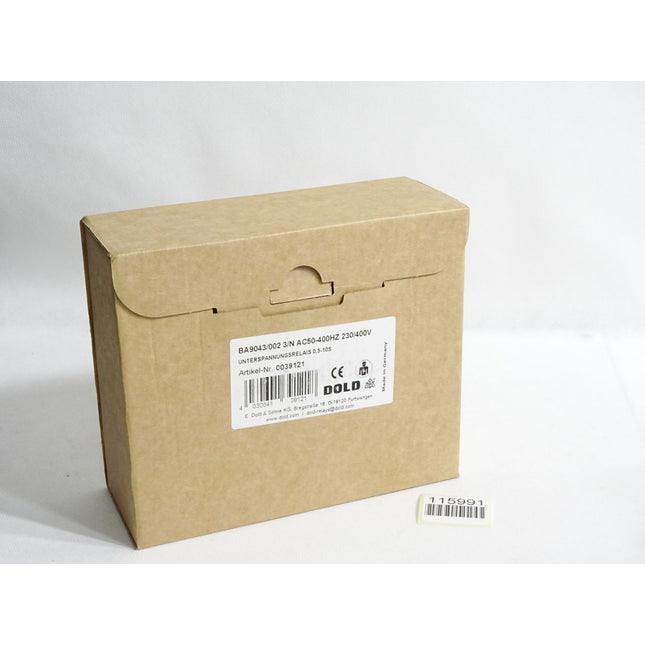E.Dold&Söhne Relais 0039121 BA9043/002 3/N AC50-400HZ 230/400V 0,5-10s / Neu OVP - Maranos.de