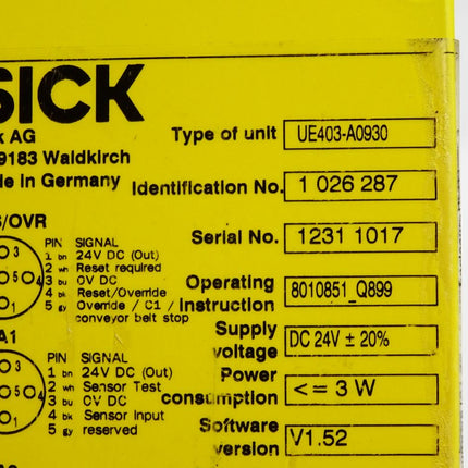 Sick Sicherheitsschaltgerät UE403-A0930 1026287 SW 1.52 - Maranos.de