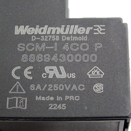 Weidmüller Sockel 8869430000 SCM-I 4CO P + Relais 8690200000 RCM570024 Neuwertig