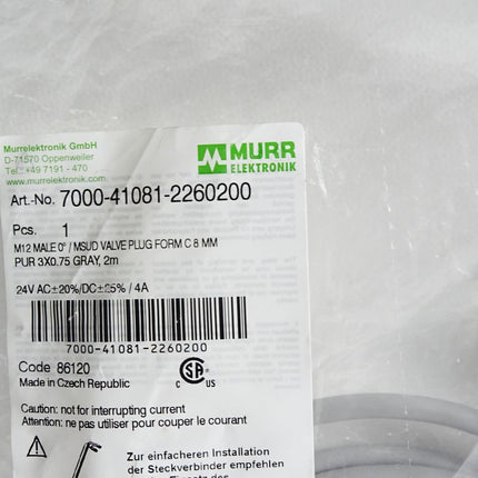 Murr Elektronik Kabel 7000-41081-2260200 / Neu OVP - Maranos.de