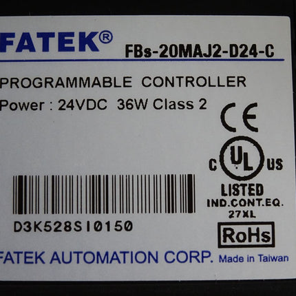 Fatek Programmable Controller FBs-20MAJ2-D24-C - Maranos.de