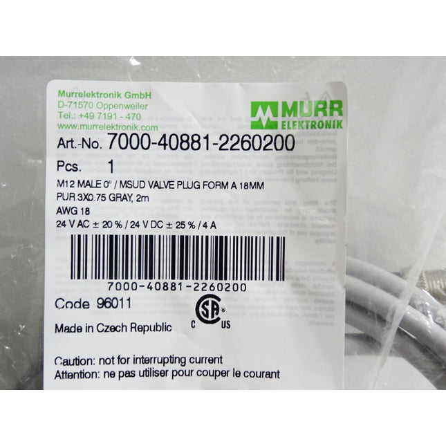 Murr Elektronik Kabel 7000-40881-2260200 / Neu OVP - Maranos.de