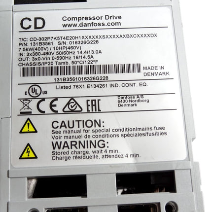 Danfoss Compressor Drive 131B3561 7.5kW CD-302P7K5T4E20H1 - Maranos.de