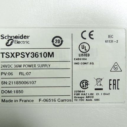 Schneider Electric TSX Premium TSXPSY3610M 24VDC 36W Power Supply 072561 Neu OVP - Maranos.de