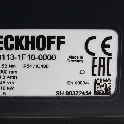 Beckhoff Servomotor AM8113-1F10-0000 3000rpm 0.16kW - Maranos.de
