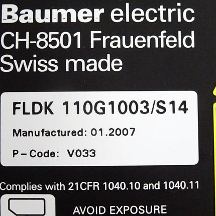 Baumer electric SCATEC-2 FLDK 110G1003/S14 Exemplarzähler - Maranos.de
