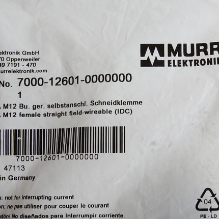 Murr Elektronik 7000-12601-0000000 Schneidklemmanschluss / Neu OVP - Maranos.de