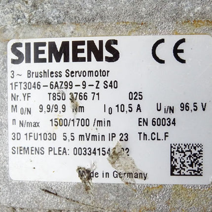 Siemens Simotics Servomotor 1FT3046-6AZ99-9-Z - Maranos.de
