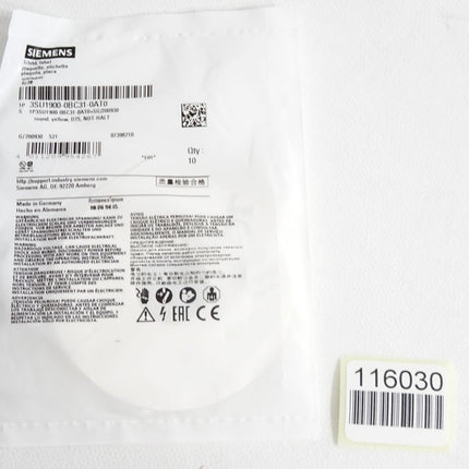 Siemens Schild Not-Halt 3SU1900-0BC31-0AT0 / Neu OVP - Maranos.de