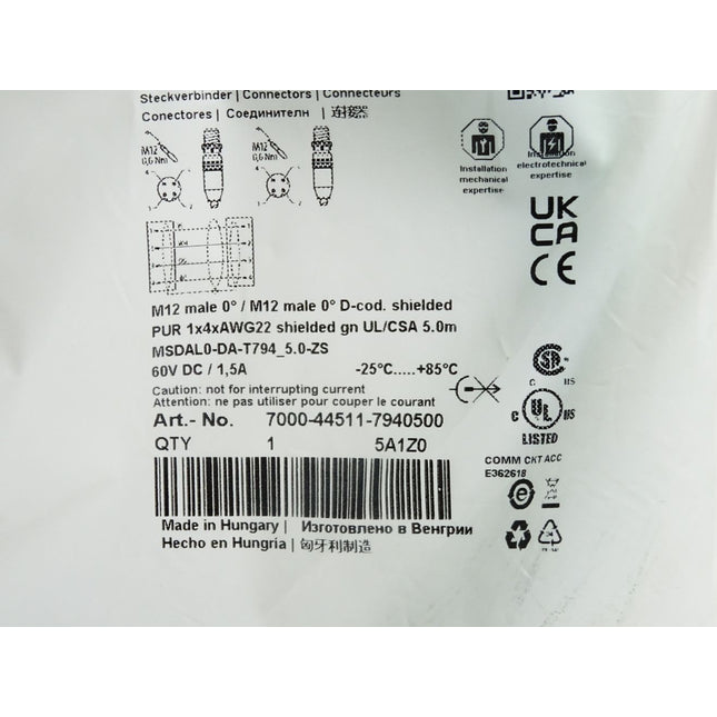 Murr Elektronik Kabel 7000-44511-7940500 / Neu OVP