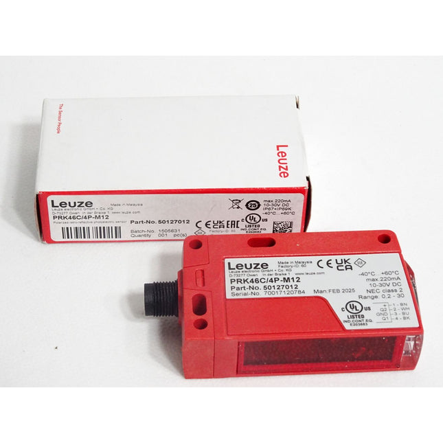 Leuze electronic 50127012 PRK46C/4P-M12 Reflex-Lichtschranke / Neu OVP