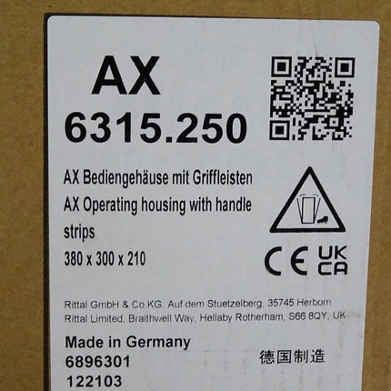 Rittal AX6315-250 Bediengehäuse AX mit Griffleisten / Neu OVP - Maranos.de