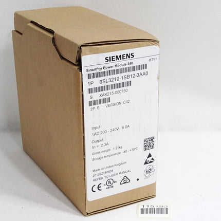 Siemens Sinamics Power Module 340 6SL3210-1SB12-3AA0 / Neu OVP - Maranos.de