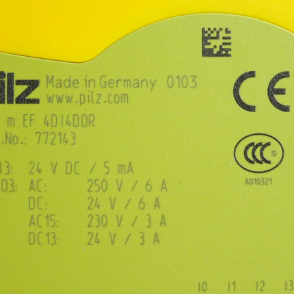 Pilz Erweiterungsmodul PNOZ m EF 4DI4DOR 772143 / Neuwertig