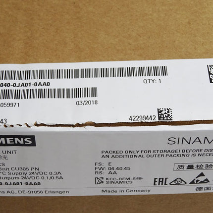 Siemens Sinamics Control Unit CU305PN 6SL3040-0JA01-0AA0 / Neu OVP - Maranos.de
