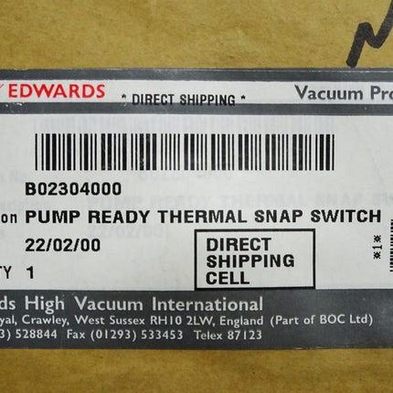 Edwards B02304000 B023-04-000 Pump Ready Thermal Snap Switch / Neu - Maranos.de