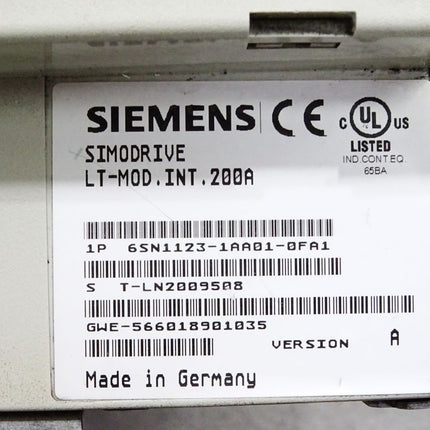 Siemens Simodrive LT-Module INT.200A 6SN1123-1AA01-0FA1 Version A - Maranos.de