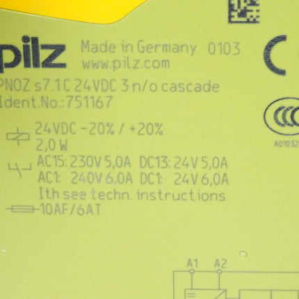 Pilz PNOZsigma Kontakterweiterung 751167 PNOZ s7.1 C 24VDC 3 n/o cascade - Maranos.de
