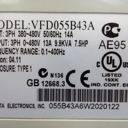 Delta VFD Series VFD055B43A Frequenzumrichter 5.625KW Defekt - Maranos.de