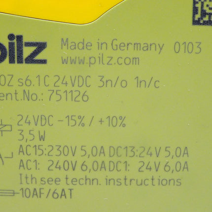 Pilz Sicherheitsschaltgerät 751126 PNOZ s6.1 C 24VDC 3 n/o 1 n/c - Maranos.de