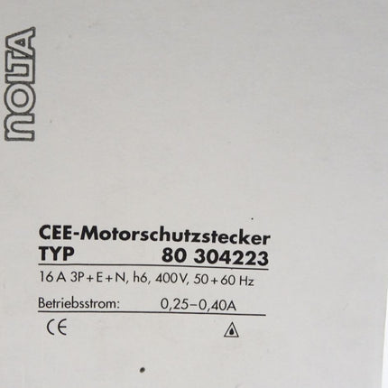 Nolta CEE-Motorschutzstecker 80304223 0.25A-0.40A / Neu OVP - Maranos.de