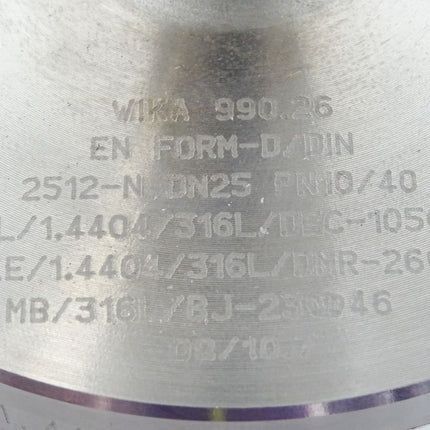 Wika Manometer nach EN 837-1 mit angebautem Druckmittler -1.0...+1.0 barg / Neu