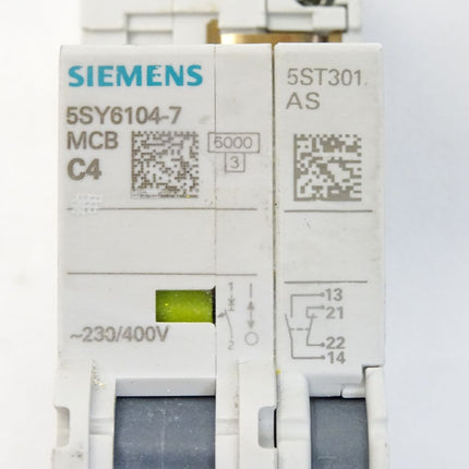 Siemens 5SY6104-7 5SY61 MCB C4 Leitungsschutzschalter 230/400V 6kA