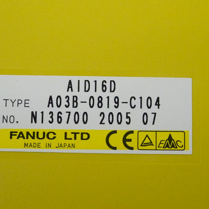 Fanuc A03B-0819-C104 Digital Input Module AID16D N136700 2005-07 neu