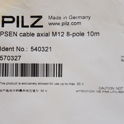 Pilz 540321 PILZ PSEN cable axial M12 8p 10m / Neu OVP - Maranos.de
