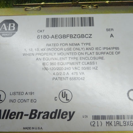 Allen Bradley 6180-AEGBFBZGBCZ Industrie PC Computer 6180