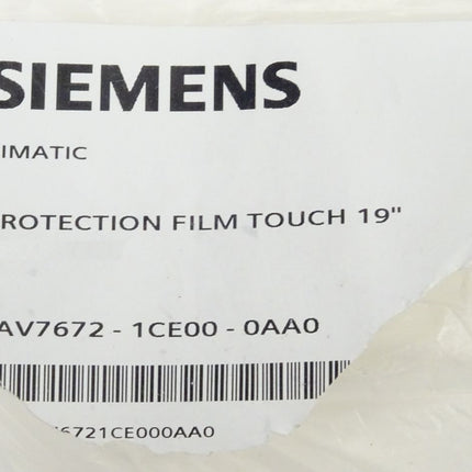 Siemens 6AV7672-1CE00-0AA0 1stk. Schutzfolie Protection Fim Touch 19 6AV7 672-1CE00-0AA0